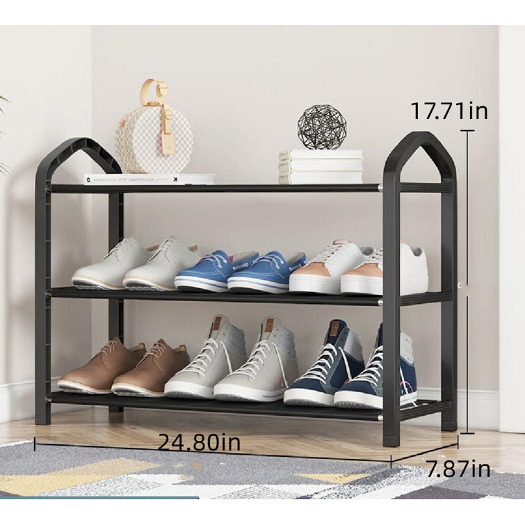Rebrilliant Simple Multilayer Household Door Sturdy Shoe Rack 9 Pair